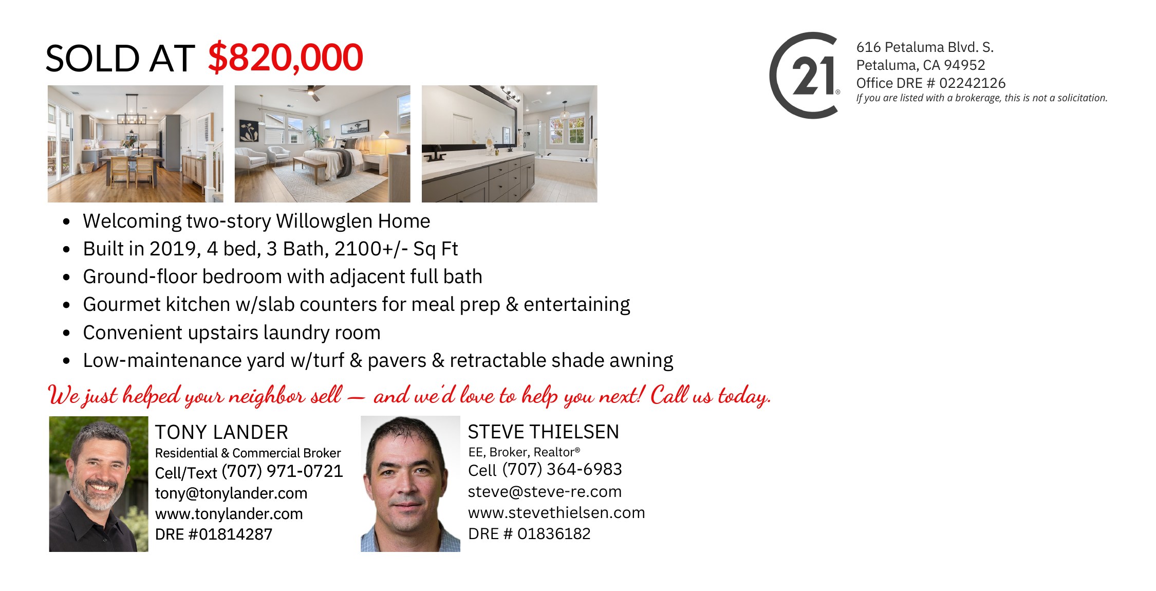 7517 Windward Drive - Sold at $820,000